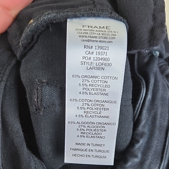 Frame Le One Flare Black Jeans Size 1 - Picture 5 of 5